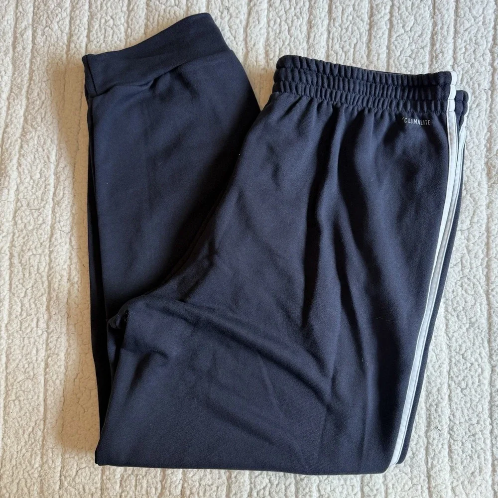 Adidas Sweat Pants Taper ClimaLite Cotton Blend Jogger W/Pockets Mens 2XL Navy